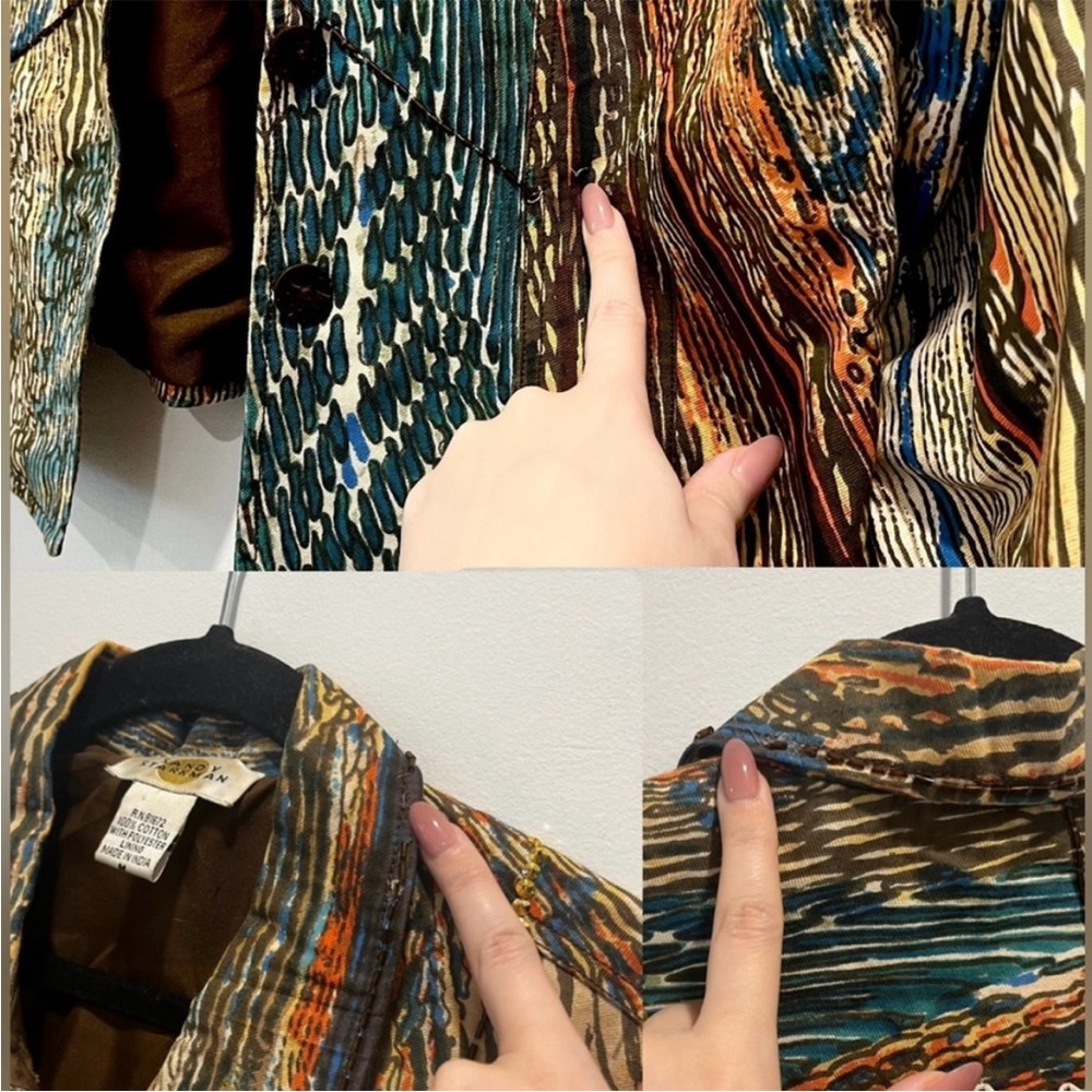 Multicolor Jean Jacket with Shell Accents - Picture 9 of 9